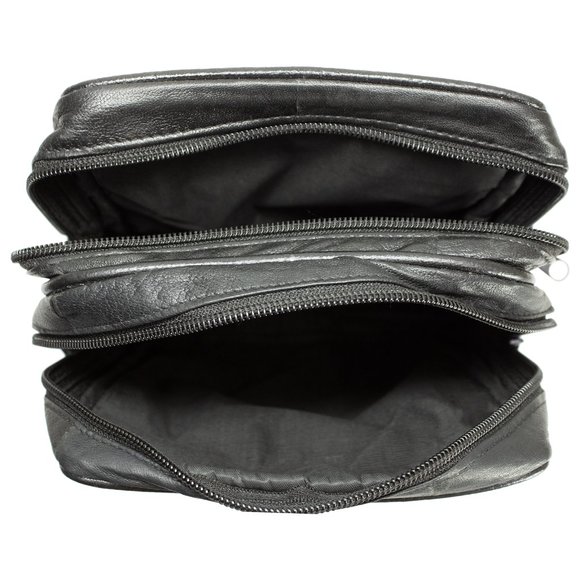 Lambskin Leather Shoulder Travel Bag Phone Organizer Bag - Picture 8 of 15